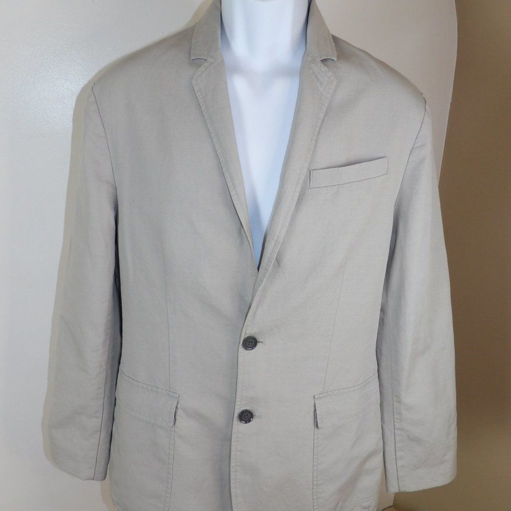 Men's Vintage 70's/80's Sports Jacket / Miami Vice! / Linen / Khaki